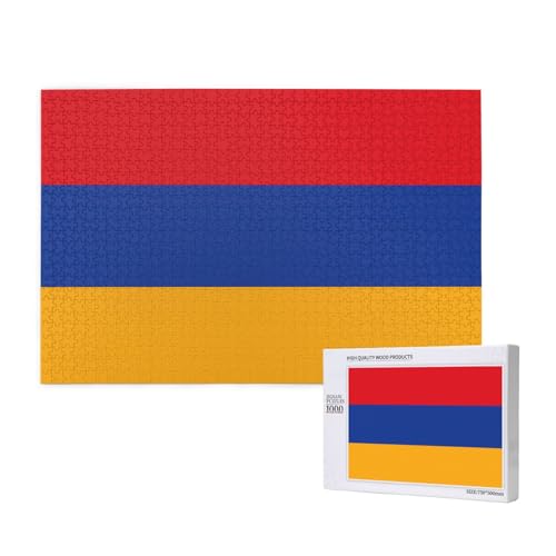 Poezjzw Puzzle mit Flagge von Armenien, für Erwachsene, 1000 Teile, Holzpuzzle für Familie, Freunde, Heimdekoration, Wandkunst, 75 x 50 cm Poezjzw Puzzle mit Flagge von Armenien, für Erwachsene, 1000 Teile, Holzpuzzle für Familie, Freunde, Heimdekoration, Wandkunst, 75 x 50 cm von POEZJZW