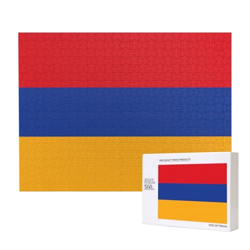 Poezjzw Puzzle mit Flagge von Armenien, für Erwachsene, 500 Teile, Holzpuzzle für Familie, Freunde, Heimdekoration, Wandkunst, 50 x 38 cm Poezjzw Puzzle mit Flagge von Armenien, für Erwachsene, 500 Teile, Holzpuzzle für Familie, Freunde, Heimdekoration, Wandkunst, 50 x 38 cm von POEZJZW