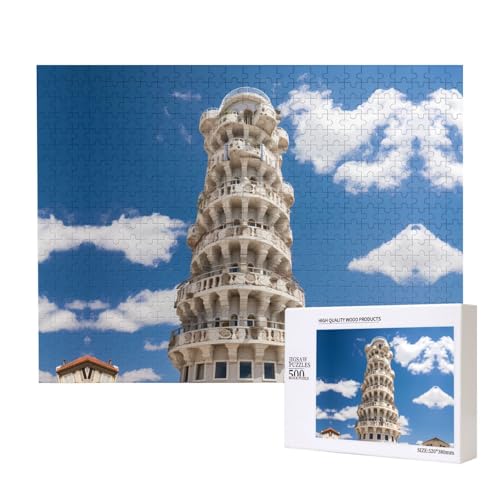 Poezjzw Puzzle mit Schiefer Turm von Pisa, für Erwachsene, 500 Teile, Holzpuzzle für Familie, Freunde, Heimdekoration, Wandkunst, 50 x 38 cm Poezjzw Puzzle mit Schiefer Turm von Pisa, für Erwachsene, 500 Teile, Holzpuzzle für Familie, Freunde, Heimdekoration, Wandkunst, 50 x 38 cm von POEZJZW