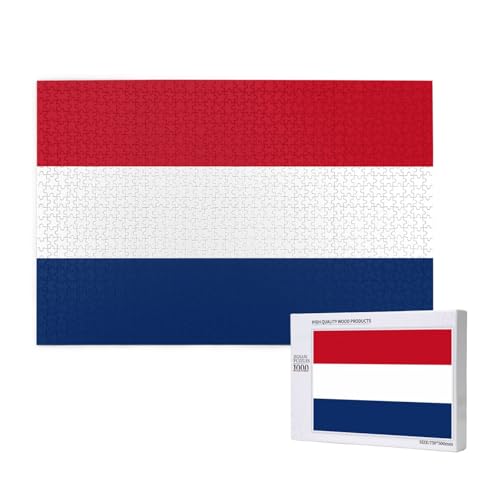 Poezjzw Puzzle mit niederländischer Flagge für Erwachsene, 1000 Teile, Holzpuzzle für Familie, Freunde, Heimdekoration, Wandkunst, 75 x 50 cm Poezjzw Puzzle mit niederländischer Flagge für Erwachsene, 1000 Teile, Holzpuzzle für Familie, Freunde, Heimdekoration, Wandkunst, 75 x 50 cm von POEZJZW