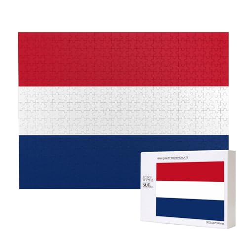 Poezjzw Puzzle mit niederländischer Flagge für Erwachsene, 500 Teile, Holzpuzzle für Familie, Freunde, Heimdekoration, Wandkunst, 50 x 38 cm Poezjzw Puzzle mit niederländischer Flagge für Erwachsene, 500 Teile, Holzpuzzle für Familie, Freunde, Heimdekoration, Wandkunst, 50 x 38 cm von POEZJZW