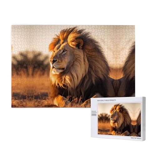 Poezjzw Puzzle mit nordamerikanischen Löwen für Erwachsene, 1000 Teile, Holzpuzzle für Familie, Freunde, Heimdekoration, Wandkunst, 75 x 50 cm Poezjzw Puzzle mit nordamerikanischen Löwen für Erwachsene, 1000 Teile, Holzpuzzle für Familie, Freunde, Heimdekoration, Wandkunst, 75 x 50 cm von POEZJZW