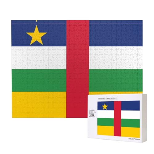 Poezjzw Puzzle mit zentralafrikanischer Flagge für Erwachsene, 500 Teile, Holzpuzzle für Familie, Freunde, Heimdekoration, Wandkunst, 50 x 38 cm Poezjzw Puzzle mit zentralafrikanischer Flagge für Erwachsene, 500 Teile, Holzpuzzle für Familie, Freunde, Heimdekoration, Wandkunst, 50 x 38 cm von POEZJZW