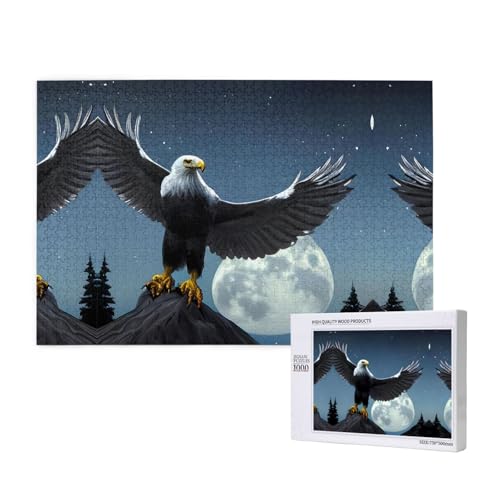 Poezjzw Puzzles für Erwachsene, 1000 Teile, geeignet für Familienfreizeit und Verbesserung der praktischen Fähigkeit, Adler unter den Sternen Muster Poezjzw Puzzles für Erwachsene, 1000 Teile, geeignet für Familienfreizeit und Verbesserung der praktischen Fähigkeit, Adler unter den Sternen Muster von POEZJZW