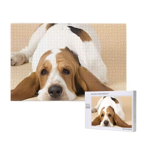 Poezjzw Puzzles für Erwachsene, 1000 Teile, geeignet für Familienfreizeit und Verbesserung der praktischen Fähigkeit, Basset Hound-Muster Poezjzw Puzzles für Erwachsene, 1000 Teile, geeignet für Familienfreizeit und Verbesserung der praktischen Fähigkeit, Basset Hound-Muster von POEZJZW