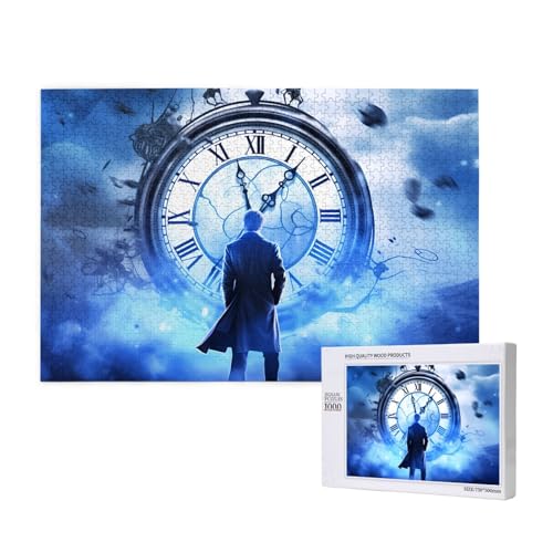 Poezjzw Puzzles für Erwachsene, 1000 Teile, geeignet für Familienfreizeit und Verbesserung der praktischen Fähigkeit, Sci-Fi-Uhr-Muster von POEZJZW