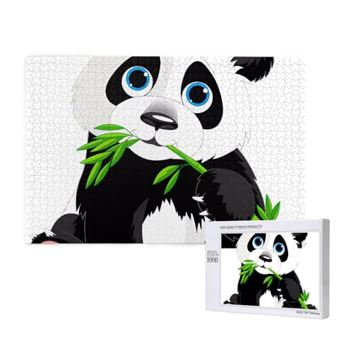 Poezjzw Puzzles für Erwachsene, 1000 Teile, geeignet für Familienfreizeit und Verbesserung der praktischen Fähigkeit, niedliches Panda-Muster von POEZJZW