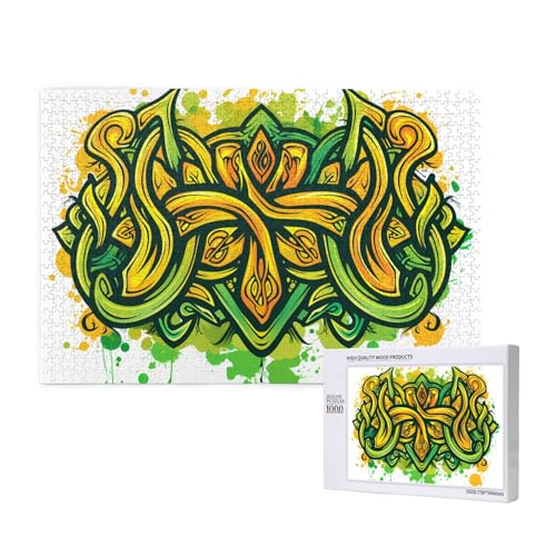 Poezjzw Puzzles für Erwachsene, 1000 Teile, geeignet für Familienfreizeit und Verbesserung der praktischen Fähigkeit, seltsames Knotenmuster von POEZJZW