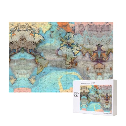 Poezjzw Puzzles für Erwachsene, 300 Teile, geeignet für Familienfreizeit und Verbesserung der praktischen Fähigkeit, Cartoon-Weltkarten-Muster Poezjzw Puzzles für Erwachsene, 300 Teile, geeignet für Familienfreizeit und Verbesserung der praktischen Fähigkeit, Cartoon-Weltkarten-Muster von POEZJZW