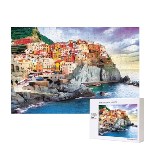Poezjzw Puzzles für Erwachsene, 300 Teile, geeignet für Familienfreizeit und Verbesserung der praktischen Fähigkeit, Cinque Terre Landschaft Muster Poezjzw Puzzles für Erwachsene, 300 Teile, geeignet für Familienfreizeit und Verbesserung der praktischen Fähigkeit, Cinque Terre Landschaft Muster von POEZJZW