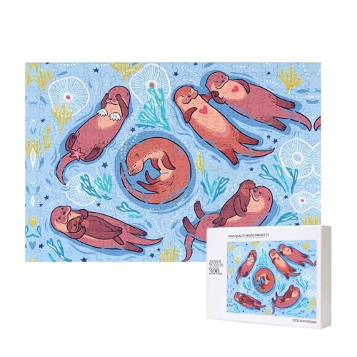 Poezjzw Puzzles für Erwachsene, 300 Teile, geeignet für Familienfreizeit und Verbesserung der praktischen Fähigkeit, Tier, niedliches braunes Ottermuster Poezjzw Puzzles für Erwachsene, 300 Teile, geeignet für Familienfreizeit und Verbesserung der praktischen Fähigkeit, Tier, niedliches braunes Ottermuster von POEZJZW