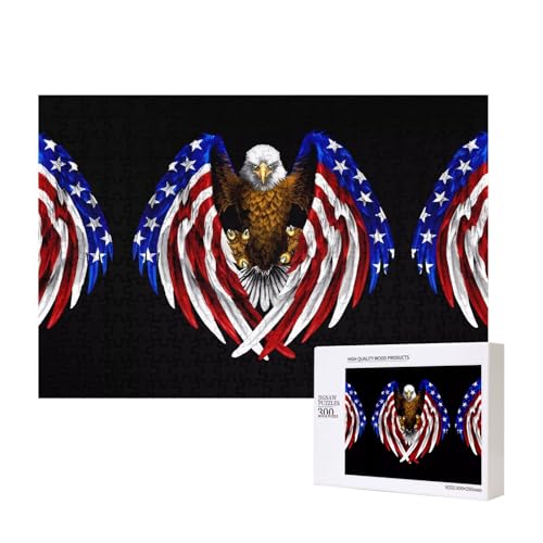 Poezjzw Puzzles für Erwachsene, 300 Teile, geeignet für Familienfreizeit und Verbesserung der praktischen Fähigkeit, USA-Flagge, patriotisches Adlermuster Poezjzw Puzzles für Erwachsene, 300 Teile, geeignet für Familienfreizeit und Verbesserung der praktischen Fähigkeit, USA-Flagge, patriotisches Adlermuster von POEZJZW