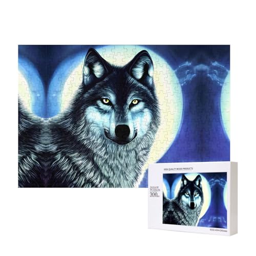 Poezjzw Puzzles für Erwachsene, 300 Teile, geeignet für Familienfreizeit und Verbesserung der praktischen Fähigkeit, Wolf unter Mond Muster Poezjzw Puzzles für Erwachsene, 300 Teile, geeignet für Familienfreizeit und Verbesserung der praktischen Fähigkeit, Wolf unter Mond Muster von POEZJZW
