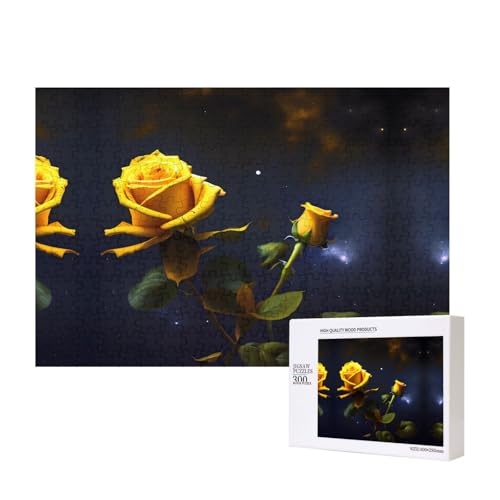 Poezjzw Puzzles für Erwachsene, 300 Teile, geeignet für Familienfreizeit und Verbesserung der praktischen Fähigkeit, gelbe Rosen Sternennachtmuster Poezjzw Puzzles für Erwachsene, 300 Teile, geeignet für Familienfreizeit und Verbesserung der praktischen Fähigkeit, gelbe Rosen Sternennachtmuster von POEZJZW
