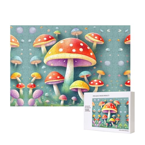 Poezjzw Puzzles für Erwachsene, 300 Teile, geeignet für Familienfreizeit und Verbesserung der praktischen Fähigkeit, niedliches farbiges Pilzmuster Poezjzw Puzzles für Erwachsene, 300 Teile, geeignet für Familienfreizeit und Verbesserung der praktischen Fähigkeit, niedliches farbiges Pilzmuster von POEZJZW