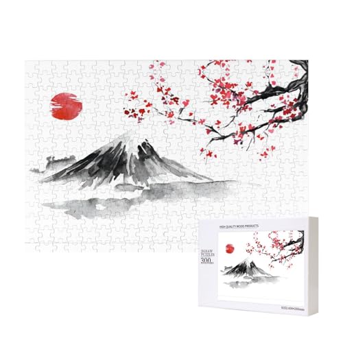 Poezjzw Puzzles für Erwachsene, 300 Teile, geeignet für Familienfreizeit und Verbesserung der praktischen Fähigkeit, roter Sonnenhügel, japanisches Muster Poezjzw Puzzles für Erwachsene, 300 Teile, geeignet für Familienfreizeit und Verbesserung der praktischen Fähigkeit, roter Sonnenhügel, japanisches Muster von POEZJZW