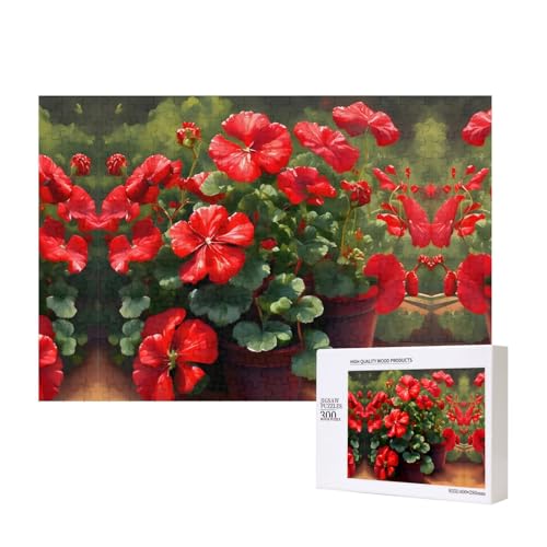 Poezjzw Puzzles für Erwachsene, 300 Teile, geeignet für Familienfreizeit und Verbesserung der praktischen Fähigkeit, rotes Geranien-Muster Poezjzw Puzzles für Erwachsene, 300 Teile, geeignet für Familienfreizeit und Verbesserung der praktischen Fähigkeit, rotes Geranien-Muster von POEZJZW