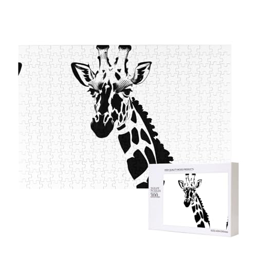 Poezjzw Puzzles für Erwachsene, 300 Teile, geeignet für Familienfreizeit und Verbesserung der praktischen Fähigkeit, schwarz-weißes Giraffenmuster Poezjzw Puzzles für Erwachsene, 300 Teile, geeignet für Familienfreizeit und Verbesserung der praktischen Fähigkeit, schwarz-weißes Giraffenmuster von POEZJZW