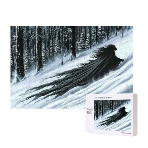 Poezjzw Puzzles für Erwachsene, 300 Teile, geeignet für Familienfreizeit und Verbesserung der praktischen Fähigkeit, seltsames schwarzes Wolfsmuster Poezjzw Puzzles für Erwachsene, 300 Teile, geeignet für Familienfreizeit und Verbesserung der praktischen Fähigkeit, seltsames schwarzes Wolfsmuster von POEZJZW