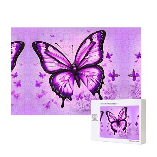 Poezjzw Puzzles für Erwachsene, 300 Teile, geeignet für Familienfreizeit und Verbesserung der praktischen Fähigkeit, violettes Schmetterlingsmuster Poezjzw Puzzles für Erwachsene, 300 Teile, geeignet für Familienfreizeit und Verbesserung der praktischen Fähigkeit, violettes Schmetterlingsmuster von POEZJZW