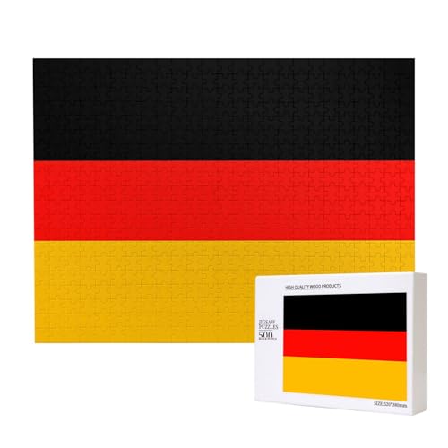 Poezjzw Puzzles für Erwachsene, 500 Teile, geeignet für Familienfreizeit und Verbesserung der praktischen Fähigkeit, Deutschland-Flaggenmuster von POEZJZW