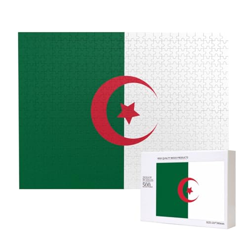 Poezjzw Puzzles für Erwachsene, 500 Teile, geeignet für Familienfreizeit und Verbesserung der praktischen Fähigkeit, Flagge von Algerien Poezjzw Puzzles für Erwachsene, 500 Teile, geeignet für Familienfreizeit und Verbesserung der praktischen Fähigkeit, Flagge von Algerien von POEZJZW