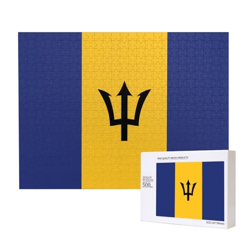Poezjzw Puzzles für Erwachsene, 500 Teile, geeignet für Familienfreizeit und Verbesserung der praktischen Fähigkeit, Flagge von Barbados Muster Poezjzw Puzzles für Erwachsene, 500 Teile, geeignet für Familienfreizeit und Verbesserung der praktischen Fähigkeit, Flagge von Barbados Muster von POEZJZW