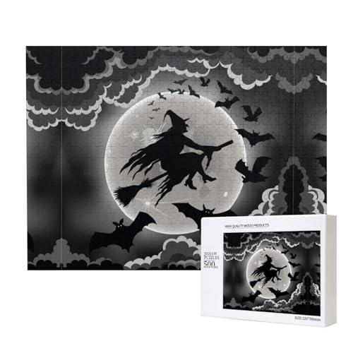 Poezjzw Puzzles für Erwachsene, 500 Teile, geeignet für Familienfreizeit und Verbesserung der praktischen Fähigkeit, Halloween-Hexenmuster Poezjzw Puzzles für Erwachsene, 500 Teile, geeignet für Familienfreizeit und Verbesserung der praktischen Fähigkeit, Halloween-Hexenmuster von POEZJZW