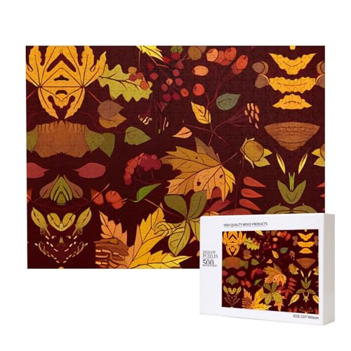 Poezjzw Puzzles für Erwachsene, 500 Teile, geeignet für Familienfreizeit und Verbesserung der praktischen Fähigkeit, Herbstlaub-Muster Poezjzw Puzzles für Erwachsene, 500 Teile, geeignet für Familienfreizeit und Verbesserung der praktischen Fähigkeit, Herbstlaub-Muster von POEZJZW