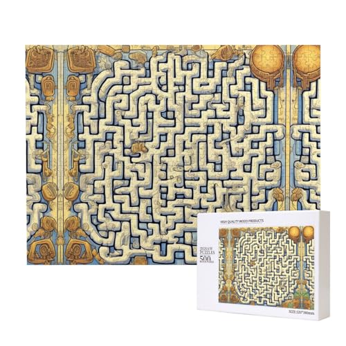 Poezjzw Puzzles für Erwachsene, 500 Teile, geeignet für Familienfreizeit und Verbesserung der praktischen Fähigkeit, Labyrinth-Schatzkarte von POEZJZW