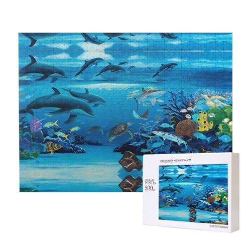 Poezjzw Puzzles für Erwachsene, 500 Teile, geeignet für Familienfreizeit und Verbesserung der praktischen Fähigkeit, Meeresblau-Meeresleben-Muster Poezjzw Puzzles für Erwachsene, 500 Teile, geeignet für Familienfreizeit und Verbesserung der praktischen Fähigkeit, Meeresblau-Meeresleben-Muster von POEZJZW