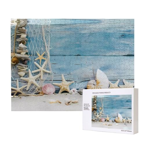Poezjzw Puzzles für Erwachsene, 500 Teile, geeignet für Familienfreizeit und Verbesserung der praktischen Fähigkeit, Muschel, Seestern, Muster Poezjzw Puzzles für Erwachsene, 500 Teile, geeignet für Familienfreizeit und Verbesserung der praktischen Fähigkeit, Muschel, Seestern, Muster von POEZJZW