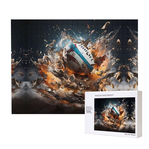 Poezjzw Puzzles für Erwachsene, 500 Teile, geeignet für Familienfreizeit und Verbesserung der praktischen Fähigkeit, Rugby auf Feuer Muster Poezjzw Puzzles für Erwachsene, 500 Teile, geeignet für Familienfreizeit und Verbesserung der praktischen Fähigkeit, Rugby auf Feuer Muster von POEZJZW
