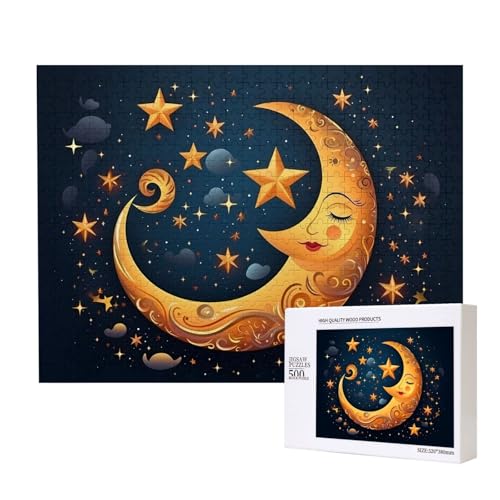 Poezjzw Puzzles für Erwachsene, 500 Teile, geeignet für Familienfreizeit und Verbesserung der praktischen Fähigkeit, Schlafmond-Stern-Muster Poezjzw Puzzles für Erwachsene, 500 Teile, geeignet für Familienfreizeit und Verbesserung der praktischen Fähigkeit, Schlafmond-Stern-Muster von POEZJZW