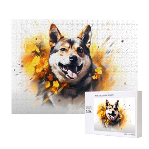Poezjzw Puzzles für Erwachsene, 500 Teile, geeignet für Familienfreizeit und Verbesserung der praktischen Fähigkeit, Shiba Inu Chasing Flowers Pattern Poezjzw Puzzles für Erwachsene, 500 Teile, geeignet für Familienfreizeit und Verbesserung der praktischen Fähigkeit, Shiba Inu Chasing Flowers Pattern von POEZJZW
