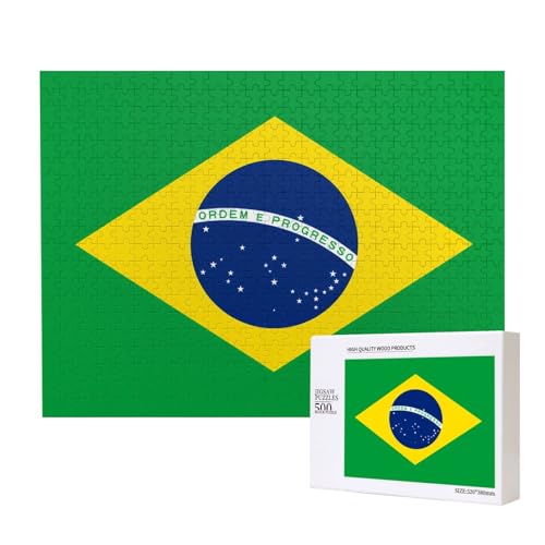 Poezjzw Puzzles für Erwachsene, 500 Teile, geeignet für Familienfreizeit und Verbesserung der praktischen Fähigkeit, brasilianisches Flaggenmuster Poezjzw Puzzles für Erwachsene, 500 Teile, geeignet für Familienfreizeit und Verbesserung der praktischen Fähigkeit, brasilianisches Flaggenmuster von POEZJZW