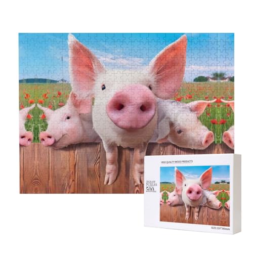 Poezjzw Puzzles für Erwachsene, 500 Teile, geeignet für Familienfreizeit und Verbesserung der praktischen Fähigkeit, lustiges süßes Schweinemuster Poezjzw Puzzles für Erwachsene, 500 Teile, geeignet für Familienfreizeit und Verbesserung der praktischen Fähigkeit, lustiges süßes Schweinemuster von POEZJZW