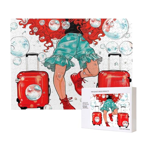 Poezjzw Puzzles für Erwachsene, 500 Teile, geeignet für Familienfreizeit und Verbesserung der praktischen Fähigkeit, rotes Koffer-Reisemuster Poezjzw Puzzles für Erwachsene, 500 Teile, geeignet für Familienfreizeit und Verbesserung der praktischen Fähigkeit, rotes Koffer-Reisemuster von POEZJZW