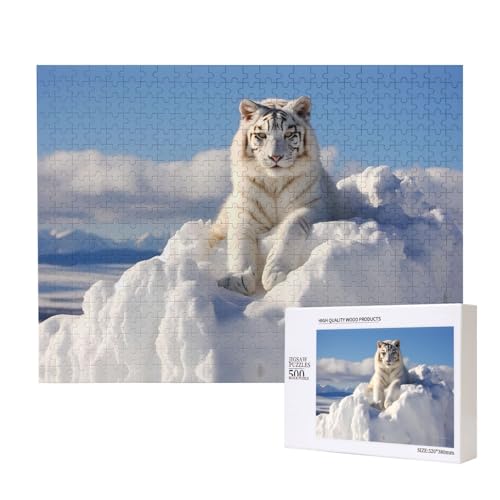 Poezjzw Puzzles für Erwachsene, 500 Teile, geeignet für Familienfreizeit und Verbesserung der praktischen Fähigkeit, schneebedecktes Bergweiß-Tigermuster Poezjzw Puzzles für Erwachsene, 500 Teile, geeignet für Familienfreizeit und Verbesserung der praktischen Fähigkeit, schneebedecktes Bergweiß-Tigermuster von POEZJZW