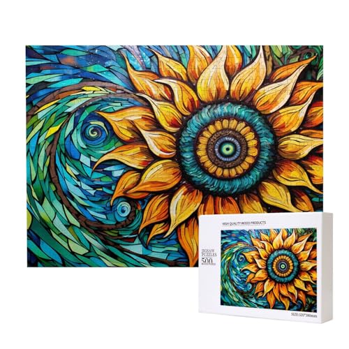 Poezjzw Puzzles für Erwachsene, 500 Teile, geeignet für Familienfreizeit und Verbesserung der praktischen Fähigkeit, sich drehendes Sonnenblumenmuster Poezjzw Puzzles für Erwachsene, 500 Teile, geeignet für Familienfreizeit und Verbesserung der praktischen Fähigkeit, sich drehendes Sonnenblumenmuster von POEZJZW