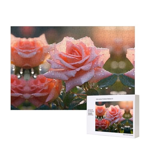 Poezjzw Rosa Rosen-Puzzles für Erwachsene, 300 Teile, Holzpuzzle für Familie, Freunde, Heimdekoration, Wandkunst, 15,7 x 27,9 cm Poezjzw Rosa Rosen-Puzzles für Erwachsene, 300 Teile, Holzpuzzle für Familie, Freunde, Heimdekoration, Wandkunst, 15,7 x 27,9 cm von POEZJZW
