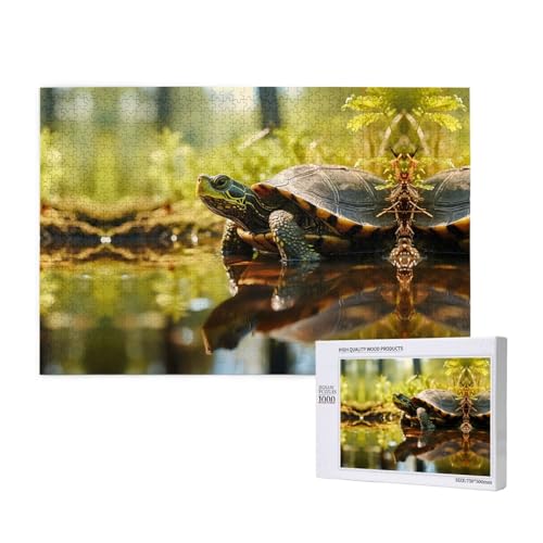 Poezjzw Schildkröten-Puzzles für Erwachsene, 1000 Teile, Holzpuzzle für Familie, Freunde, Heimdekoration, Wandkunst, 75 x 50 cm Poezjzw Schildkröten-Puzzles für Erwachsene, 1000 Teile, Holzpuzzle für Familie, Freunde, Heimdekoration, Wandkunst, 75 x 50 cm von POEZJZW
