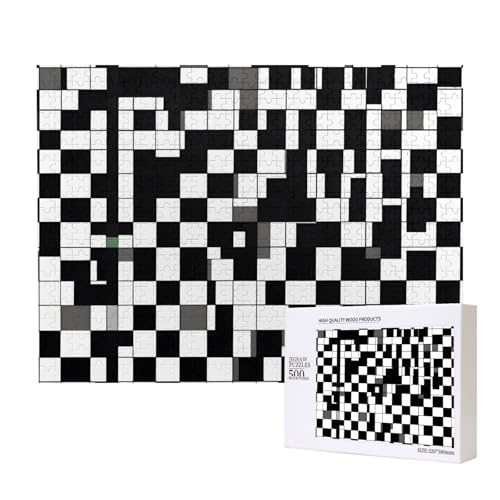 Poezjzw Schwarzes und weißes Gitter für Erwachsene, klassisches Puzzle, 500 Teile, Holzpuzzle, moderne Wohnkultur, intellektuelles Spiel, 52 x 38 cm Poezjzw Schwarzes und weißes Gitter für Erwachsene, klassisches Puzzle, 500 Teile, Holzpuzzle, moderne Wohnkultur, intellektuelles Spiel, 52 x 38 cm von POEZJZW
