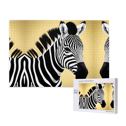 Poezjzw Schwarzes und weißes Zebra-Puzzle für Erwachsene, klassisches Puzzle, 1000 Teile, Holzpuzzle, moderne Heimdekoration, intellektuelles Spiel, 75 x 50 cm Poezjzw Schwarzes und weißes Zebra-Puzzle für Erwachsene, klassisches Puzzle, 1000 Teile, Holzpuzzle, moderne Heimdekoration, intellektuelles Spiel, 75 x 50 cm von POEZJZW