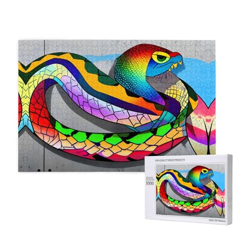 Poezjzw Serpentine Klassisches Puzzle für Erwachsene, 1000 Teile, Holzpuzzle, moderne Heimdekoration, intellektuelles Spiel, 75 x 50 cm von POEZJZW