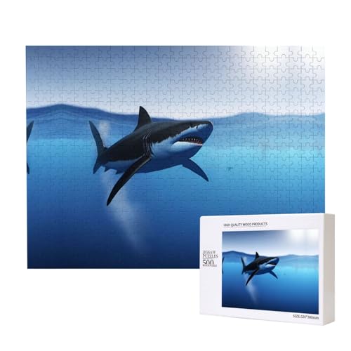 Poezjzw Shark Klassisches Puzzle für Erwachsene, 500 Teile, Holzpuzzle, moderne Wohnkultur, intellektuelles Spiel, 52 x 38 cm Poezjzw Shark Klassisches Puzzle für Erwachsene, 500 Teile, Holzpuzzle, moderne Wohnkultur, intellektuelles Spiel, 52 x 38 cm von POEZJZW