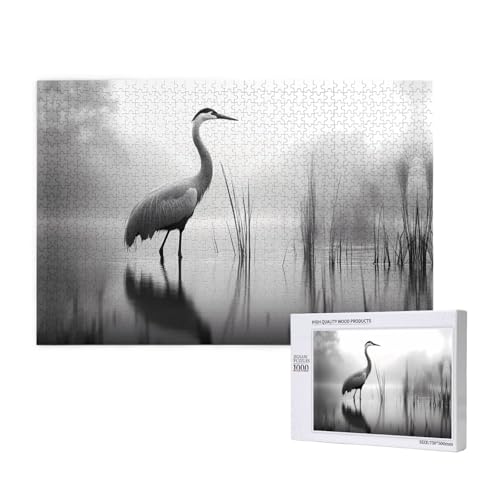 Poezjzw Silberne Kronen-Puzzles für Erwachsene, 1000 Teile, Holzpuzzle für Familie, Freunde, Heimdekoration, Wandkunst, 75 x 50 cm von POEZJZW