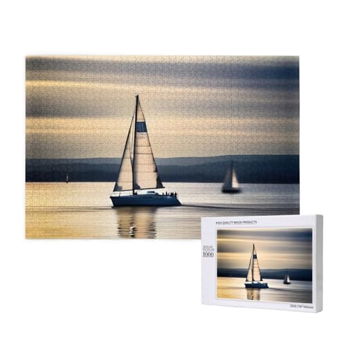 Poezjzw Smooth Sailing Klassisches Puzzle für Erwachsene, 1000 Teile, Holzpuzzle, moderne Wohnkultur, intellektuelles Spiel, 75 x 50 cm von POEZJZW