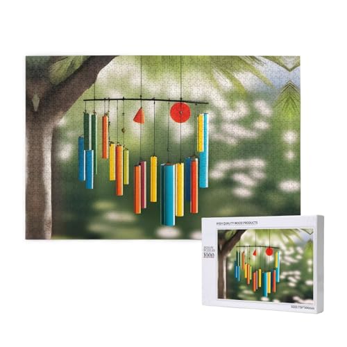 Poezjzw Sommer-Windspiel, klassisches Puzzle, 1000 Teile, Holzpuzzle, moderne Heimdekoration, intellektuelles Spiel, 75 x 50 cm von POEZJZW