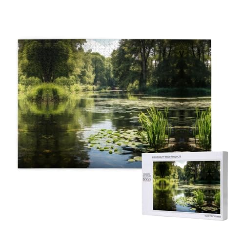 Poezjzw Sommerteich-Puzzles für Erwachsene, 1000 Teile, Holzpuzzle für Familie, Freunde, Heimdekoration, Wandkunst, 75 x 50 cm Poezjzw Sommerteich-Puzzles für Erwachsene, 1000 Teile, Holzpuzzle für Familie, Freunde, Heimdekoration, Wandkunst, 75 x 50 cm von POEZJZW